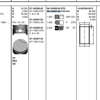 MOTOR SEGMANI MEGANE CLIO SCENIC 1,6Ie 96> K7M (79,50mm) / (050)
