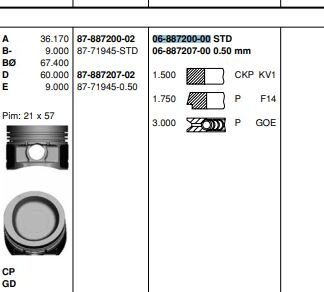 MOTOR SEGMANI LAGUNA MEGANE 2,0 8V F3R F3P (82,70) STD