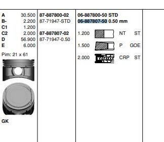 MOTOR SEGMANI MEGANE II SCENIC LAGUNA 2,0 16V F4R (82,70mm) / (050)