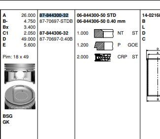 MOTOR PISTON SEGMAN FIAT ALBEA DOBLO PALIO 1.4 8V (72.00mm)