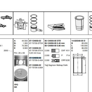 MOTOR PISTON SEGMAN DOBLO 1,9D (82,00mm) / (040)