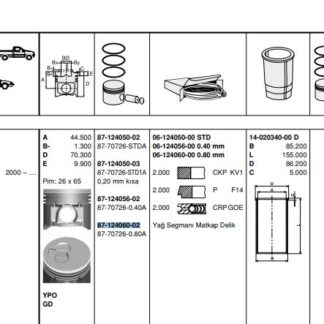 MOTOR PISTON SEGMAN DOBLO 1,9D (82,00mm) / (080)