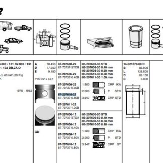 MOTOR PISTON+SEGMANI M131 1,6 (080)