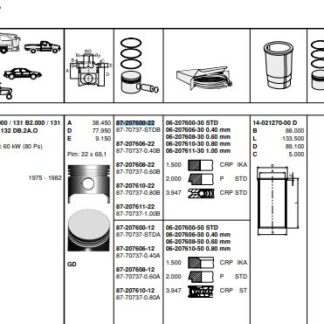 MOTOR PISTON SEGMAN M131 1.6 ( STD )