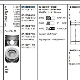 MOTOR PISTON SEGMAN MEGANE III SCENIC III FLUENCE QASHQAI NOTE MICRA PULSAR (1,5DCI EURO5 K9K 16V 90 HP) [(76MM STD)]
