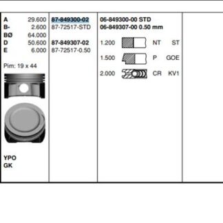 PISTON+SEGMAN (82,51mm STD) PASSAT AUDI A4 A6 ALT 00>08