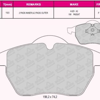 ON FREN BALATA AUDI 100 QUATTRO 2,2 2,3 / A4 A6TDI 1,8 1,9 2,6 A 3 1,8Y