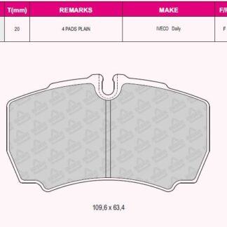 ARKA FREN DISK BALATA FORD TRANSIT V347 JUMBO 3,2TDCI 200PS 07>14 ARKA CIFT TEKER / IVECO DAILY III 29 L 14 IV / V 99>