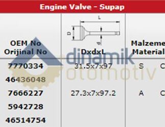 SUBAP TAKIMI PALIO 1,2 UNO 75 1,2 8V (IN 4 / EX 4)