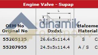 SUBAP TAKIMI FIORINO LINEA DOBLO BRAVA BRAVO 1,6 16V MULTIJET (IN 8 / EX 8)