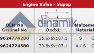 SUBAP TAKIM EMME / EGSOZ BOXER II JUMPER II DV12UTED (2,2HDI 8V) DUCATO SCUDO BOXER II JUMPER II C5 C4 P307 P406 EXPERT II JUMPY II PARTNER II BERLINGO II DW10TD (2,0HDI 8V) OLCU: (35,6*6*107,1) / (33,8*6*107,1)