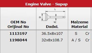 SUBAP (EMME / EGSOZ) TAKIM ESCORT FOCUS (98 05) CONNECT 02 /> 1,8TDCI IN 4: (36,5 * 8×107) / EX 4: (32 * 8×108,7) (STD)