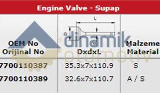 SUBAP TAKIMI MEGANE 1,9TDI 7MM TRAFIC (F9Q) MOVANO 1,9TDI (IN 4 / EX 4)