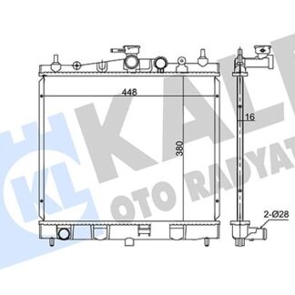 SU RADYATORU MICRA 06- / CLIO / MODUS / NOTE 05-13 M-T 380×448X16
