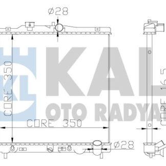 SU RADYATÖRÜ 350×348X16 1.4:1.5:1.6 CIVIC (EG, EH, EJ, EK, EL) MT : HRV (GH) MT 1.6 99-05 92-00