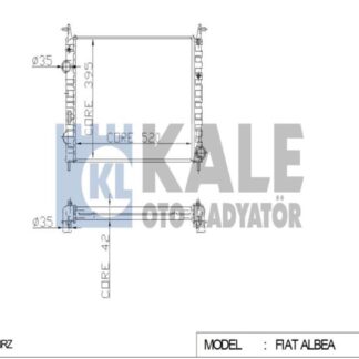 SU RADYATÖRÜ FIAT ALBEA STRADA 1.3JTD (MT) (AC) [BRAZING] [520X395X42]