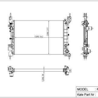 MOTOR RADYATOR LINEA 1,4MPI (542X377X28) / (1 SIRA AL+PL SISTEM)