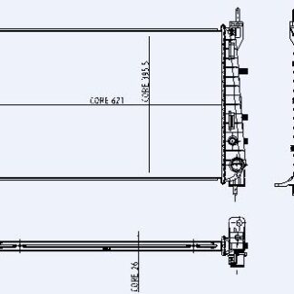 MOTOR RADYATOR LINEA PUNTO EVO 1,3JTD (1 SIRA ALB SISTEM) / (621X395X26)