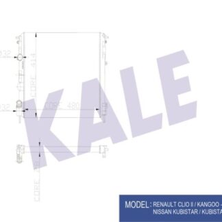 SU RADYATÖRÜ RENAULT CLIO II KANGOO – DACIA LOGAN 1.2 1.4 1.6 1.9 00=> (MT)  [MEKANİK] [480X414.5X28]