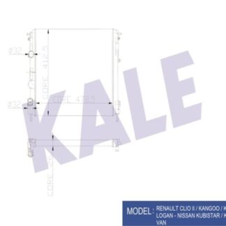 SU RADYATÖRÜ RENAULT CLIO II 1.5DCI 1.9DTI KANGOO 1.4 1.5DCI 1.9DTI 98=> – DACIA LOGAN 1.4 1.6MPI THALIA 1.4 1.6 05=> (MT) [BRAZING] [478,5X412.5X26]