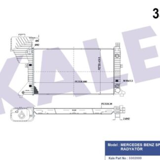 SU RADYATÖRÜ MERCEDES BENZ SPRINTER 2-T 3-T 4-T 95<06 (AT) (AC) [BRAZING] [680X409.6X34]