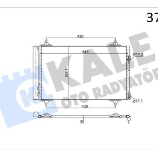 KLİMA RADYATÖRÜ PEUGEOT 307 308 3008 5008 PARTNER TEPEE RCZ – CITROEN C4 C4 PICASSO BERLINGO 1.4/1.6 16V 1.6HDI 04=> DS 5 EP6CDT 1.6HDI 04<10 (AT/MT) KURUTUCU İLE [BRAZING AL/AL] [525X361X16]