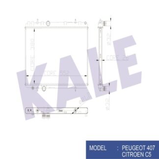 SU RADYATÖRÜ PEUGEOT 407 1.6HDI 2.2I 16V – CITROEN C5 1.6/2.0HDI 04=> (MT) [BRAZING] [380X552X26]