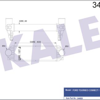 TURBO RADYATÖRÜ FORD TOURNEO/TRANSIT CONNECT 1.8TDCI 06=> [BRAZING] [400X127,8X64]