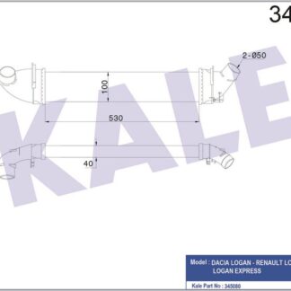 TURBO RADYATÖRÜ DACIA LOGAN 04=> SANDERO 08=> – RENAULT LOGAN 07=> 1.5DCI [BRAZING] [530X100X40]