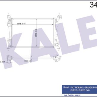 SU RADYATÖRÜ [KL356435 MEKANİK VERSİYONU] FIAT GRANDE PUNTO PUNTO FIORINO QUBO 1.2 1.4 1.4 16V 05=> (MT) (AC/NAC) [BRAZING] [540X348X26]