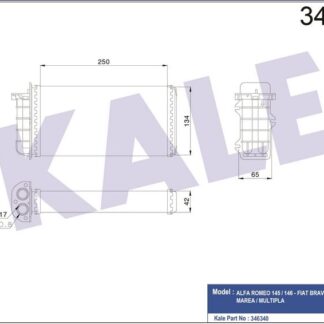 KALORİFER RADYATÖRÜ MAREA 96> BRAVA 95> BRAVO I 95> / 145 94> 146 94> (AC/NAC) (BORUSUZ) [MEKANİK] [250X134X42]