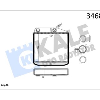 KALORIFER RADYATORU MITO DOBLO III LINEA FIORINO PRATICO GRANDE PUNTO QUBO BIPPER NEMO CORSA D 1,2 / 1,3 / 1,4