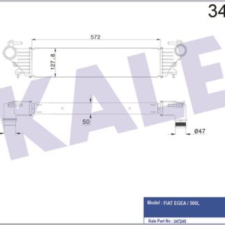 TURBO RADYATÖRÜ FIAT EGEA 15=> 500L 12=> TIPO 1.3/1.6JTD 1.4 [BRAZING] [572X127,8X50]
