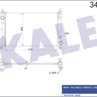 RADYATÖR DOBLO 1.4 1.3 DMTJ 10> COMBO 1.3 CDTI 12> MEKANİK + (MT) [BRAZING] [620X388X16]
