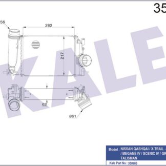 TURBO RADYATÖRÜ RENAULT MEGANE IV SCENIC IV TALISMAN KADJAR 1.5DCI 15=> – NISSAN QASHQAI 1.5DCI 13=> XTRAIL 1.6 DIG-T 15=> [BRAZING] [282X217X62]