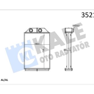 KALORIFER RADYATORU BRAZING AUDI A6 01> 217×156×32  OTO / MEK SANZIMAN