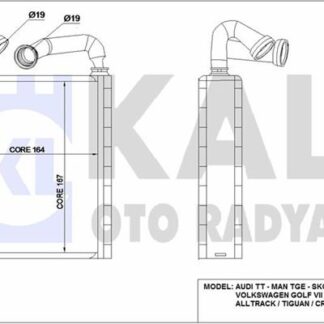 KALORIFER RADYATORU GOLF VII OCTAVIA 13> CRAFTER KODIAQ ARTEON 17> SUPERB PASSAT TT 15> TIGUAN ATECA 16>