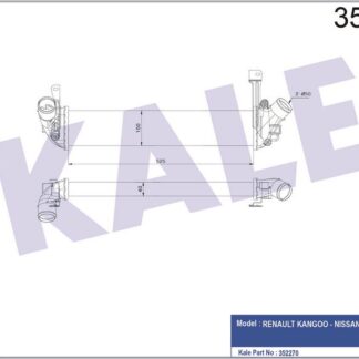 TURBO RADYATÖRÜ RENAULT KANGOO 01=> – NISSAN KUBISTAR 03=> 1.5DCI [BRAZING] [525X100X40]