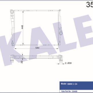 SU RADYATÖRÜ BMW 3 (E46) 316İ-330İ 98=> Z4 (E85) 2.2İ 2.5İ 3.0İ 02<05 (AT/MT) (AC/NAC) [BRAZING] [580X448X32]