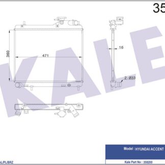 SU RADYATÖRÜ ACCENT ADMIRE 1.5 CRDİ 02>05 (MT) (AC/NAC) [BRAZING] [360X471X16]