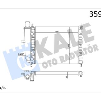 MOTOR SU RADYATORU FIAT BRAVO BRAVA MAREA 1.6 16V 95<04 AC (MT) (MEKANIK) (480X415X34)