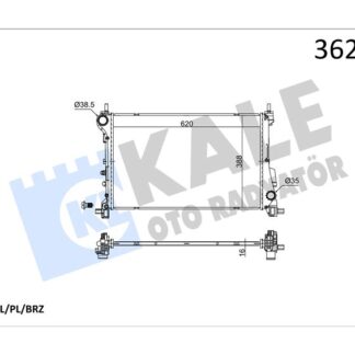 MOTOR SU RADYATORU FIAT EGEA 1.6 E-TORQ 15> (MT) (BRAZING) (620X388X16)