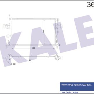 SU RADYATÖRÜ [KL356965 MEKANİK VERSİYONU] OPEL ASTRA G ZAFIRA A 1.4/1.6/1.8/2.2 16V 1.6 99=> (MT) [BRAZING] [600X348X26]