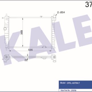 SU RADYATÖRÜ [KL356990 MEKANİK VERSİYONU] OPEL ASTRA F 1.4 1.6 1.8 16V 2.0 GSI 91=> (MT) [BRAZING] [535X368X22]