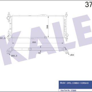 SU RADYATÖRÜ OPEL COMBO 1.7D CORSA B 1.5D 1.7D 00<02 (MT) (AC/NAC) [BRAZING] [650X268X32]