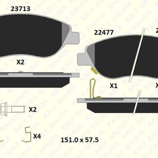 ON BALATA EGEA YM BRAVO 1.4 1.6D 1.9D 2.0D 08> DELTA 1.4 10> 1.6D 08>11> BUYUK TIP (8 ADET KLIPS DAHIL)