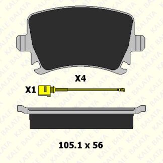 ARKA FREN BALATASI A3 TUM MODELLER 05 / 03> A4 PASSAT 1,6FSI / 1,9TDI / 2,0TDI 95>16