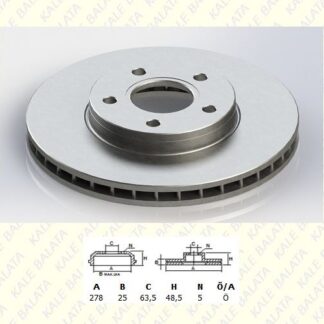 ON FREN DISK AYNASI FOCUS III 1,6ECO / 1,6TDCI FOCUS II 04 /> FOCUS II C MAX 03>07 C MAX 07 /> 1,6ECO / 1,6TDCI / 1,8 16V / 2,0TDCI VOLVO S40 OLCU: (278 * 25)