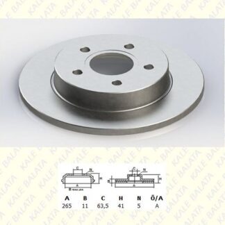 ARKA FREN DISK AYNASI FOCUS II 04 /> FOCUS II C MAX 03>07 C MAX 07 /> 1,6TI 16V / 1,6TDCI / 1,8 MAZDA III 03> OLCU (265 X 11×5 BIJON)