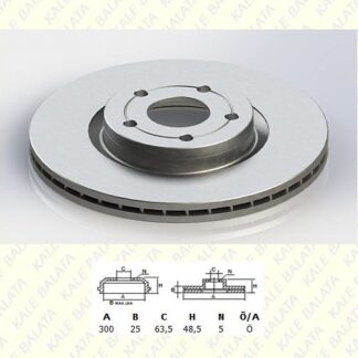 ON FREN DISK AYNASI FOCUS II 04 /> FOCUS II C MAX 03>07 C MAX 07 /> 1,6ECO / 1,6TDCI / 2,0TDCI / 2,0 16V KUGA 2,5 / 2,0TDCI 10>13 VOLVO C30 C70 II S40 II V50 04> OLCU: (300 * 25)